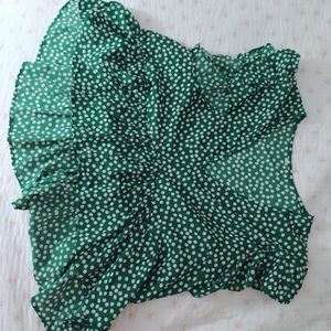 Spring Sale 2xl shein green flower print  top